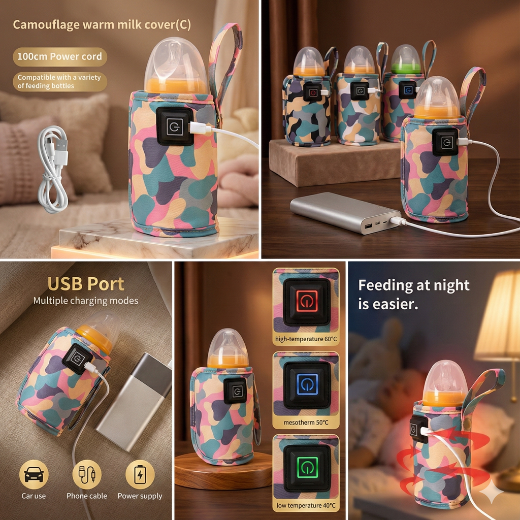 USB Milk Water Warmer Travel Stroller Nursing Bottle Heater